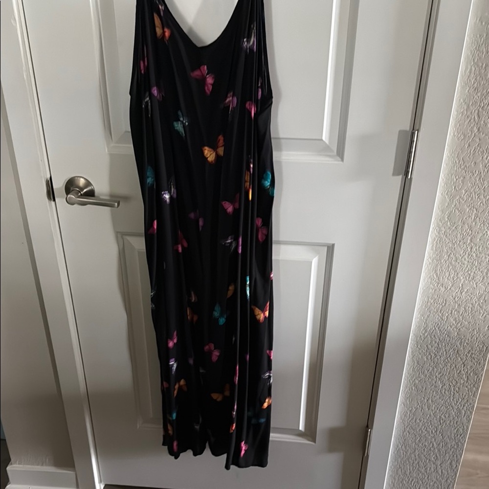 Butterfly Print Black Robe - Picture 4 of 5